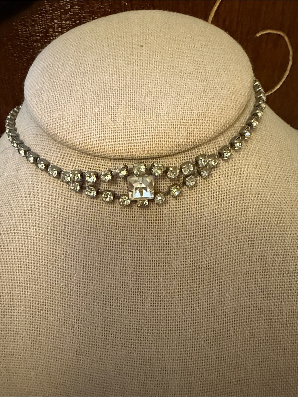 Crystal Pavé Choker Necklace - Clear Rhinestone Accent